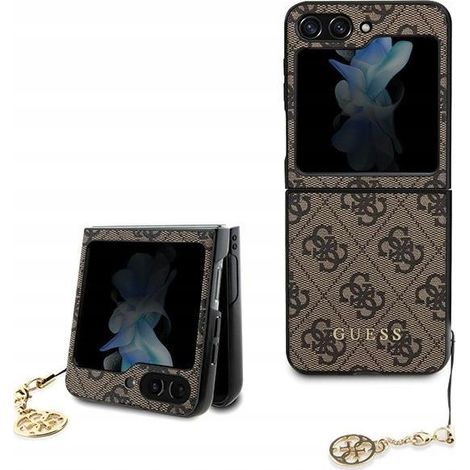 Guess GUHCZF5GF4GBR F731 Z Flip5 braunes Hartschalenetui 4G Charms Kollektion (1/5)
