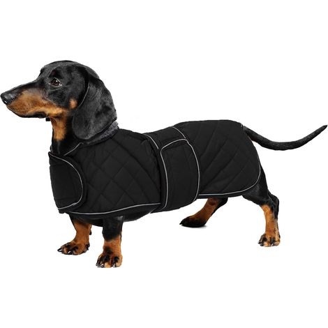Manteau d'hiver imperméable pour teckel veste matelassée doublée polaire chaude pour chien petite et grande taille (1/5)