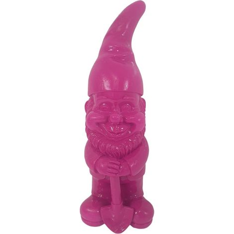 Dekofigur Zwerg mit Spaten 17,5 x 6 cm magenta Dekofigur