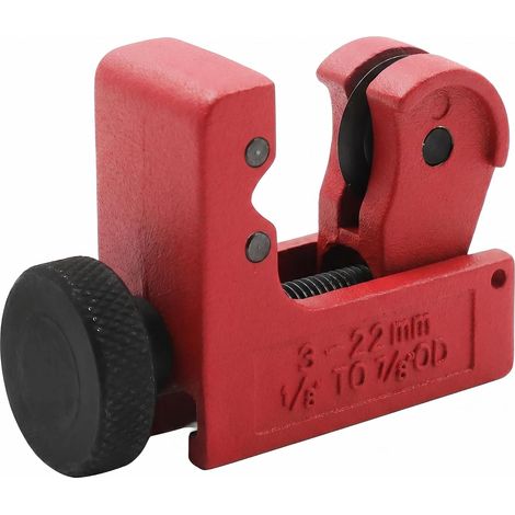 Copper Tube Cutter, Mini Pipe Cutter with Cutting Diameter 3-22mm, Manual Plumbing Tool with Double Roller System, PVC Brass Aluminium Pipe Cutting Tool for Constricted Spaces (1/5)