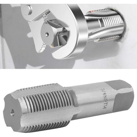 3/4"-NPT-Rohrgewindebohrer, HSS-Silber, Standard-Gewindereparatur-Maschinengewindebohrer (1/4)