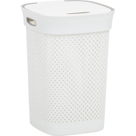 Cesta Portabiancheria Wooly Hamper 60 L Bianca 45x35x60 cm