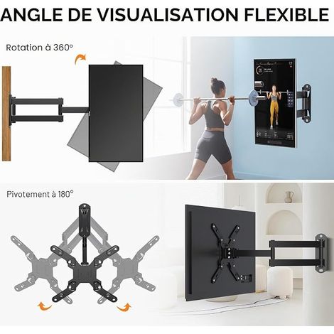TV Wall Mount, Swivel TV Stand with Tilt Articulating Arm Fits Most 13-42 inch LED, LCD and Plasma TVs up to 20kg, VESA Max 200x200 (1/4)