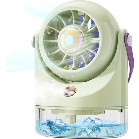 Mini ventilateur de table très silencieux USB - Climatiseur mobile avec batterie - Portable ventilateur à piles pour camping (1/5)