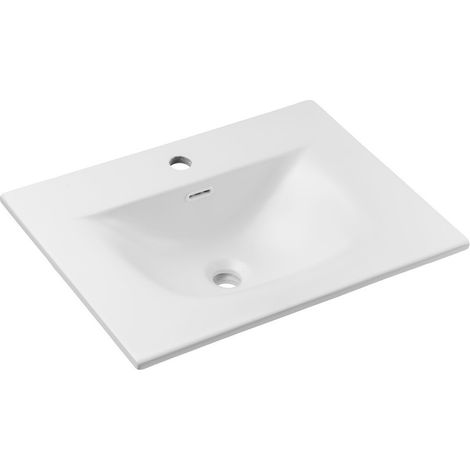 Einbauwaschbecken VELOA 60 cm in mattweißer Keramik