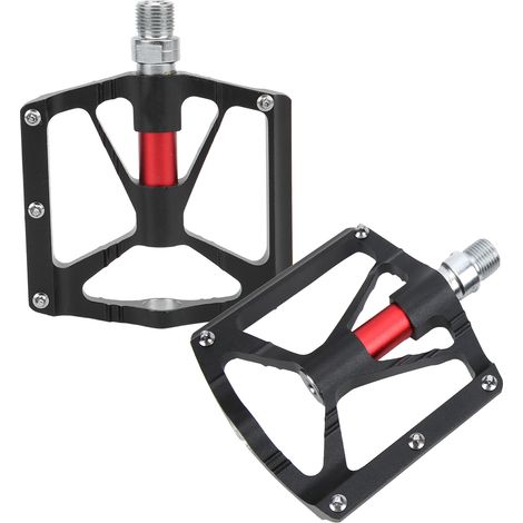 2 pédales VTT antidérapantes en alliage d'aluminium léger, pédales plates vélo noires (1/5)