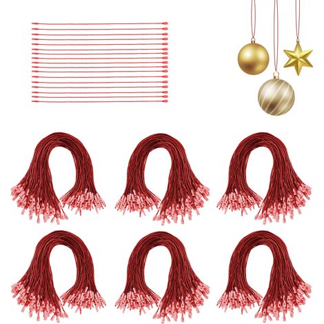 Lot von 100 roten Weihnachtsgirlanden in Ballform, 20 cm, goldfarben und silberfarben, 100 Stück, Polyester (1/2)