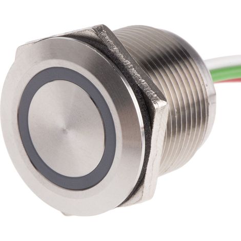 Interrupteur tactile Capacitif Verrouillable RS PRO, NO, 30V c.c., Illuminé Rouge en Laiton, IP68 ( Prix pour 1 ) (1/2)
