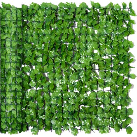 Haie artificielle brise-vue, protection UV, grille de haie feuillue, 300 x 100 cm, verte