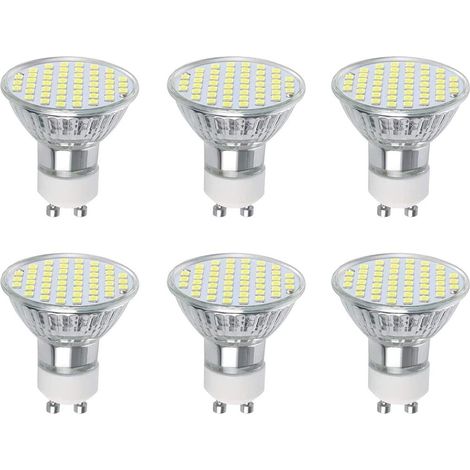 Projecteur LED Vicloon GU10 3W équivalent à une lampe halogène de 30W, blanc froid 6500K, 300LM, angle de faisceau de 120°, lot de 6 [YJD] (1/5)