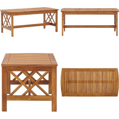 Mesa de centro de madera maciza de acacia 102x50x43 cm - Madera de acacia - Mesa de centro de madera