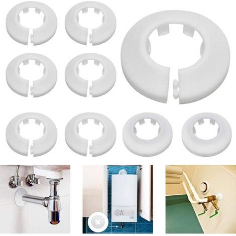 16 mm / 20 mm / 25 mm 24 Stück (Weiß) Heizkörperrosetten-Rohrabdeckung für Heizkörper, Heizungsinstallationen, Wand- und Bodenöffnungen (1/5)