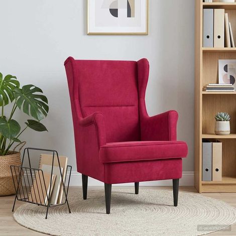 vidaXL Poltrona Rosso Vino Velluto (1/5)