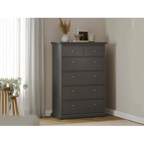 Dmora - Cajonera Gaetana, Cómoda multiusos, Cómoda de dormitorio, Gabinete con cajones, 96x49 h139 cm, Gris (1/5)