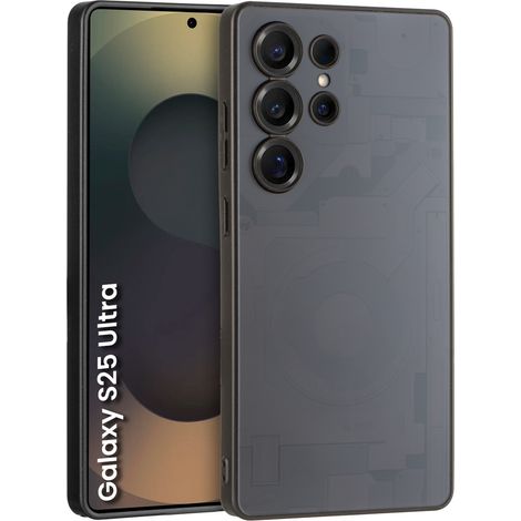 Funda Ultra Matte para Samsung Galaxy S25 con diseño interior del teléfono, color negro. (1/5)
