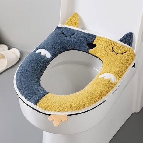 2 PCS Housse de Siège de Toilette,Siège de Toilette Universel avec Fermeture à Glissière Antibactérien Lavable Cde Siège (1/4)