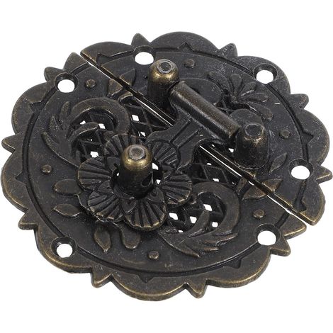 Loquet de boîte en bois vintage Milisten, design rond alliage (1/5)