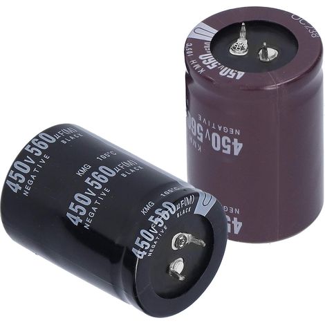 Condensateur électrolytique 450V 560μF Durable Haute Température pour équipement Audio et Lampes LED 2 Pièces en Aluminium (1/5)