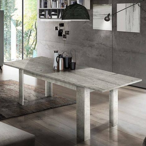 Dmora - Tavolo allungabile Arizon, Consolle allungabile fino a 10 posti, Consolle estensibile 100% Made in Italy, cm 140/190x90h75, Marmo grigio (1/4)