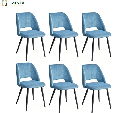 Blaue Stoff- und Metallstuhl 48 x 45 x 80,5 cm HOMAIRE (1/5)