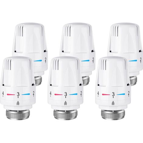 6er-Set Heizkörperthermostate, M30 x 1,5 Einstellknopf, Heizkörperthermostat, Thermostatventilkopf, Heizkörperventil, Standardheizkörper, Ersatz-Heizkörperkopf, für Büro und Zuhause – Cyslmuk® (1/5)