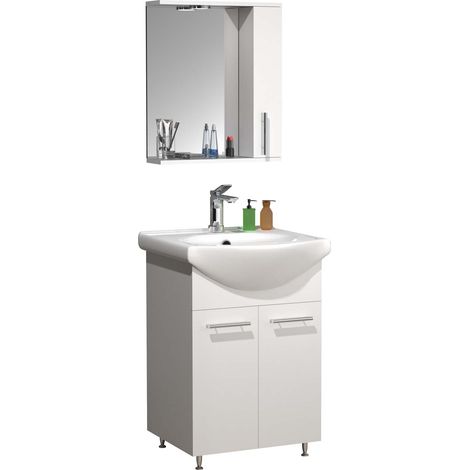 Meuble bogue, lavage Lisalo H. 141 x L. 55 x P. 45 cm Blanc (1/3)