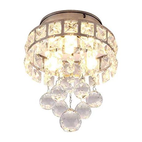 LED Kristall Deckenleuchte Moderne Kronleuchte Unterputz Deckenlampe für Wohnzimmer Schlafzimmer Badezimmer Flur Kinderzimmer