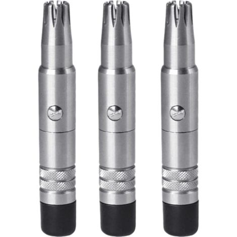 3X Nouvelle Tondeuse Manuelle de Nez en Acier Inoxydable pour le Rasage Du Nez Oreille Tondeuse à Cheveux Rasoir Soins Du pour Dispositif Lavable (1/5)