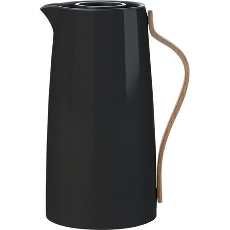 Stelton X-200-2 Caraffa Termica Sottovuoto per Caffe' 1,2 L Acciaio Inossidabile Manico in Faggio colore Nero (1/2)