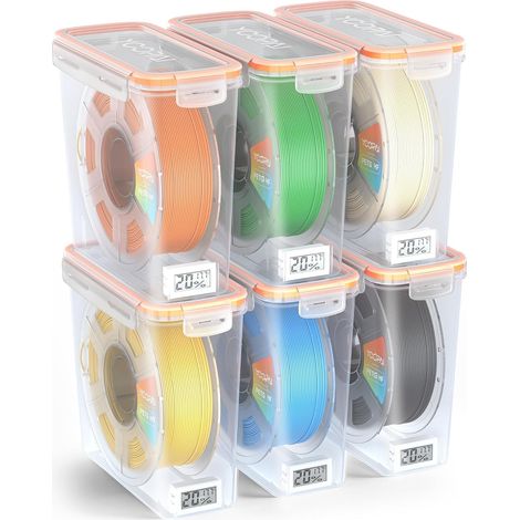 Boîte de rangement pour filament avec moniteur de température et d'humidité, conteneur hermétique pour bobines de 1 kg et 1,75 mm, résistant à l'humidité et à la poussière pour le stockage (1/5)