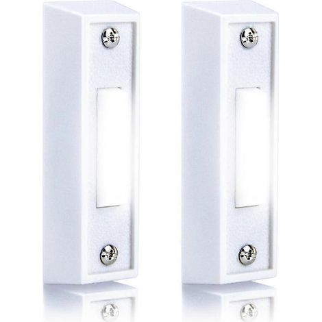 Set mit 2 LED-beleuchteten Türklingelknöpfen, kabelgebundener Ersatz für die Türklingel, kompatibel mit Wand- und Garagenmontage. (1/5)