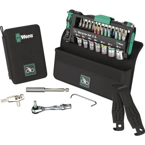 Set  de  puntas/vasos  Bicycle  Set  3  A  38  piezas.  BZT  PH/TORX®/Ranura/Hexagonal  WERA (1/5)