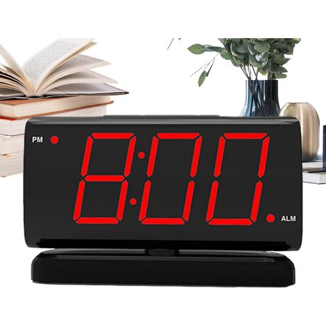 Horloges numériques pour chambre Affichage À Chiffres Rouges LED Heure Horloge numérique de chevet Pour salon, cuisine, bureau, salle de classe, hôtel, appartement, dortoir (1/5)