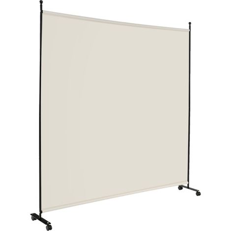 Paravent à roulettes 184 x 30 x 184 cm séparation légère espace privé design moderne en métal blanc