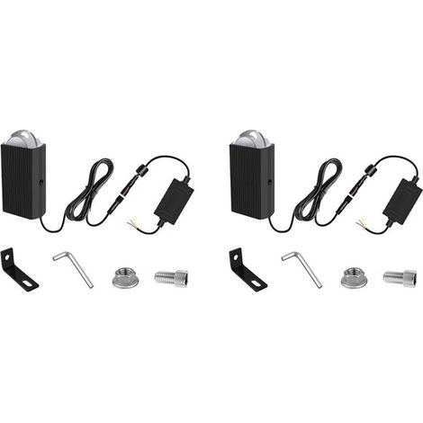 Zwei LED-Projektionsleuchten für Autogrills, 15 mm, 12-30 V, Fern-/Abblendlichtschaltung, 38-W-Linse, Motorradfahrscheinwerfer mit zwei Farbtemperaturen.