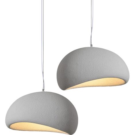 2X 60CM Lustre Personnalisé Créatif D'Intérieur Plafonnier Rétro E27 Suspension Lustre Moderne Gris (1/5)
