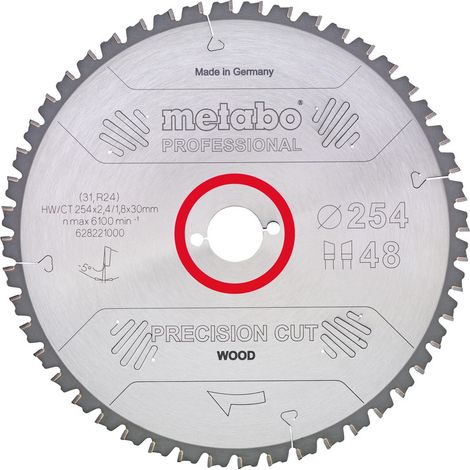 Metabo Sägeblatt "precision cut wood - professional", 305x2,4/1,8x30, Z60 WZ 5° neg. (1/5)