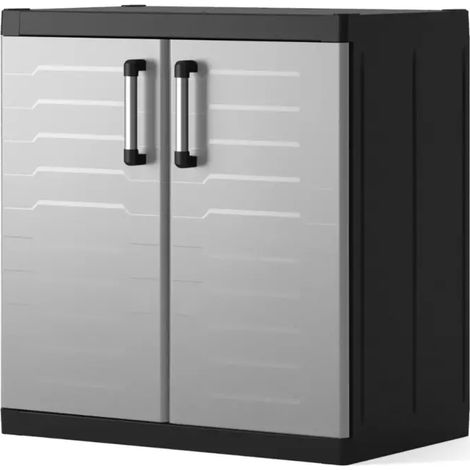 armadio basso keter "detroit xl" in resina grigio 89x54x93 cm (1/4)
