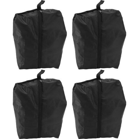 Sac de voyage étanche noir 43x23 cm, lot de 4 pochettes de rangement pour vêtements et chaussures, grande capacité, à fermeture éclair, idéal pour la maison, les voyages et la salle de sport.