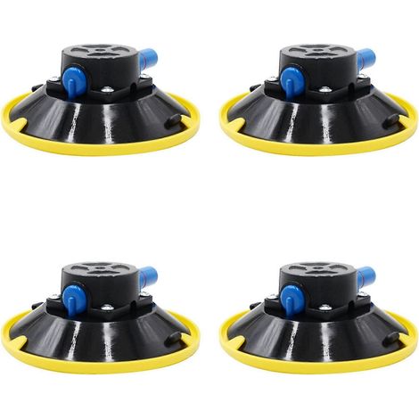 Lot de 4 ventouses à vide de 15 cm (6 pouces) pour vitres, métaux, voitures, bateaux, camping-cars et autres véhicules. Base de fixation avec pompe manuelle et ventouse M8. (1/5)
