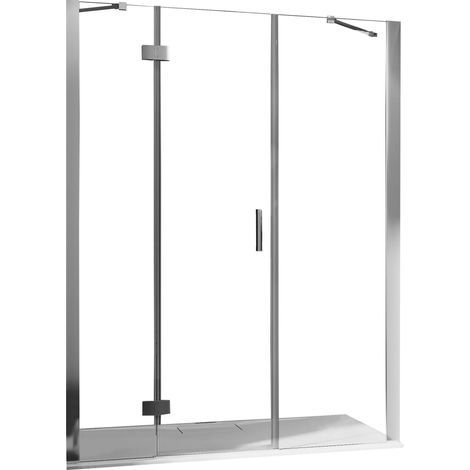 Porta Doccia 120 cm 1 Anta Battente in Cristallo Trasparente 6mm H190 Fosterberg Herning (1/3)