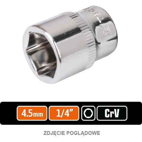 Llave de vaso 1/4" hexagonal 4,5 mm / teger (1/2)