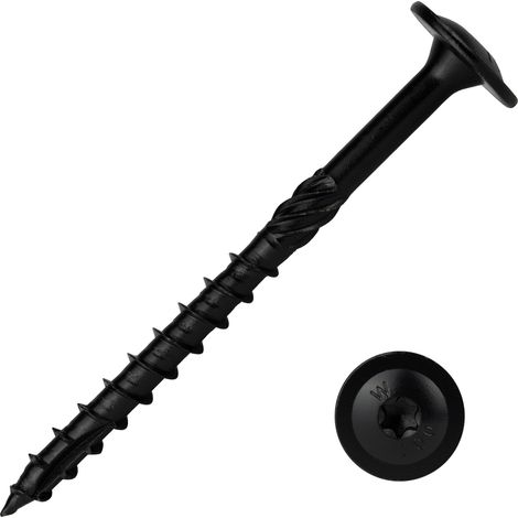 Vis à tête disque noire 8.0 x 100 mm Torx - Boîte 50 pièces
