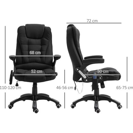Fauteuil de bureau noir avec fonction massage 6 points, fonction chauffante, réglage en hauteur et fonction bascule. (1/5)