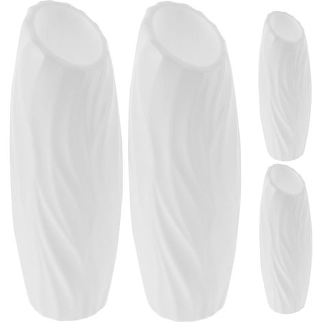 Géométriques Décoration Esthétique en Plastique Blanc Ensemble de 4 Lisse et Facile à Nettoyer pour Fleurs Séchées pour Intérieur et Salon (1/5)