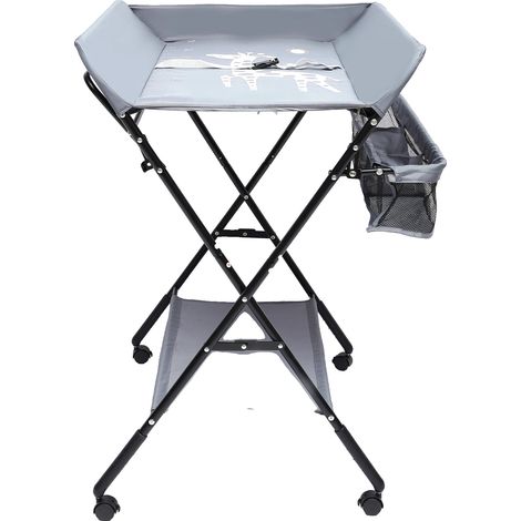 Cambiador plegable para bebés, amplio espacio de almacenamiento, diseño ergonómico. (1/2)