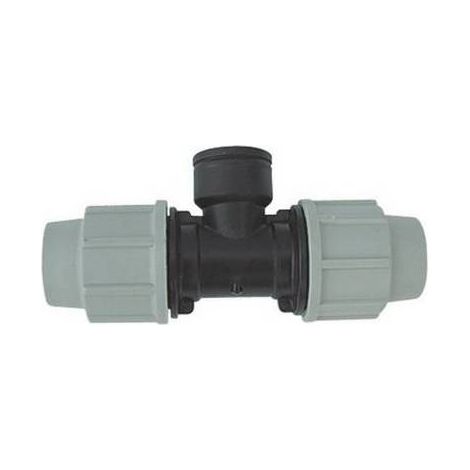 TEE A 90° FEMMINA  PLASSON PER TUBO POLIETILENE Misura: 3/4" x 32