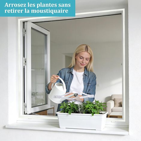 Moustiquaire Universelle Transparente avec Fermeture Éclair pour Fenêtres, en Maille Lavable et Découpable à la Taille Souhaitée 130x150 CM (Lot de 1, Blanc)