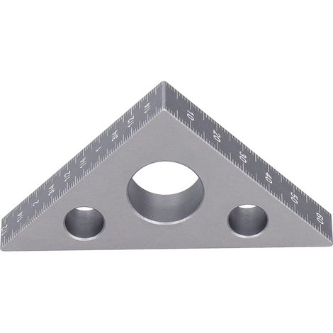 Righello triangolare in argento – lega di alluminio rinforzata – sistema metrico/imperiale – strumento di misurazione in legno – elevata durezza