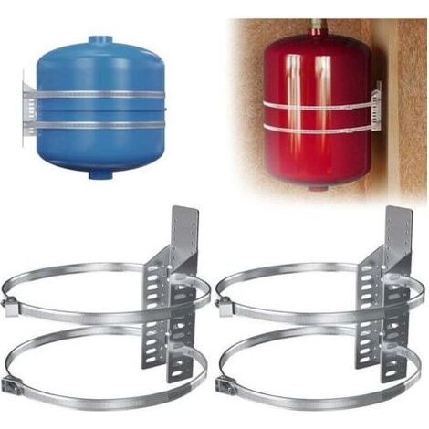 Lot de 2 supports de montage pour chauffe-eau - Support de réservoir d'expansion thermique avec 2 sangles anti-tremblement de terre - Prend en charge les réservoirs d'eau chaude (1/4)